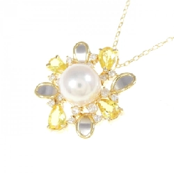 K18YG/PT850 Dây chuyền ngọc trai Akoya 7.5mm - Hàng hiệu Chính hãng 856694