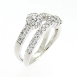 Nhẫn kim cương hoa K18WG 0.48CT - Hàng hiệu Authentic