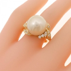 Nhẫn ngọc trai trắng K18YG 12.5mm - Hàng hiệu Authentic 853790