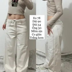 Quần jeans nữ chất mềm sịn màu kem