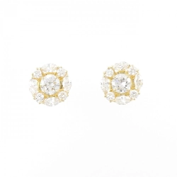 Bông tai kim cương K18YG 0.218CT 0.214CT F VS2 VG - Hàng hiệu Chính hãng