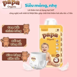 Tã bỉm Papa organic công nghệ Nhật bịch 50  miếng size S đến 5XL 215550