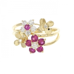 Nhẫn ruby K18YG hoa 0.40CT 667476