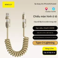 Cáp xạc lò xo siêu nhanh 240W 4 cổng in 1 1009206