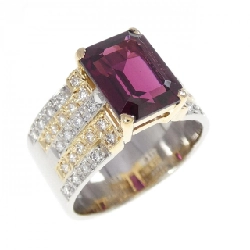 Nhẫn Garnet PT900/K18YG 3.90CT - Hàng hiệu Chính hãng