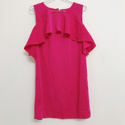 Đầm hồng liền tay mùa hè size S