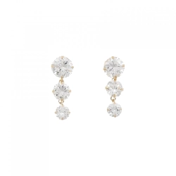 K18YG Bông tai Cubic - Hàng hiệu Chính hãng