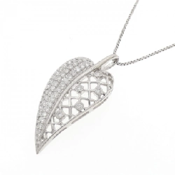 Dây chuyền kim cương PT900/PT850 hình lá 0.50CT - Hàng hiệu chính hãng 858707