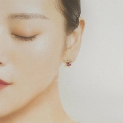 K18YG Bông tai Ruby 0.86CT - Hàng hiệu Chính hãng 869044