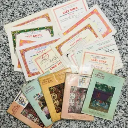 Lô sổ liên lạc + giấy khen 9x 