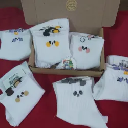 Combo 3 đôi vớ trắng cổ cao, họa tiết dễ thương  1001134