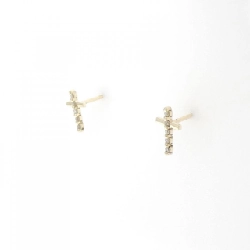 K10YG Bông tai kim cương chéo 0.02CT - Hàng hiệu Authentic 872283