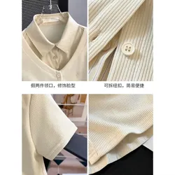 Áo thun cộc tay phối cổ sơ mi 663904