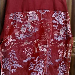 Áo Hymaison, Sơ mi hội làng màu đỏ (unisex) <65kg, mặc 1 lần, lưng áo thêu, tà bay 703000