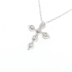 K18WG Dây chuyền kim cương chéo 0.50CT - Hàng hiệu Authentic 862179