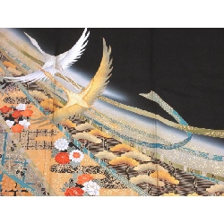 Áo kimono lưu tơ thêu họa tiết vàng - Hàng hiệu Authentic 876625