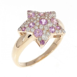 Nhẫn Sapphire K18PG 0.37CT