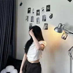 ÁO THUN BABY TEE PHỐI MÀU VIỀN ĐEN SIZE L  792386