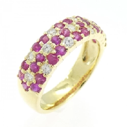 Nhẫn Ruby Hoa K18YG - Hàng hiệu Chính hãng