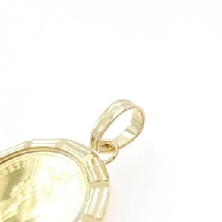 K18YG(枠) Mặt dây chuyền đồng xu - Hàng hiệu Authentic 862191