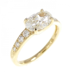 Nhẫn kim cương K18YG 1.012CT K VS2 cắt oval - Hàng hiệu chính hãng