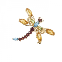 Ponte Vecchio Bướm Đá Màu Brooch