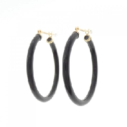 K18YG Onyx Bông tai - Hàng hiệu Chính hãng