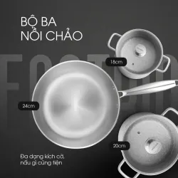 🥘🌿 BỘ NỒI CHẢO KALITE ECO TRIO – AN TOÀN SỨC KHỎE – CHỐNG DÍNH CAO CẤP 720841
