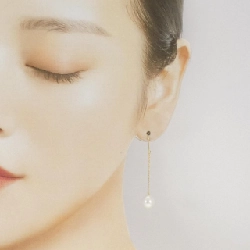 Bông tai chuỗi ngọc trai Tiffany 8mm - Hàng hiệu chính hãng 843803