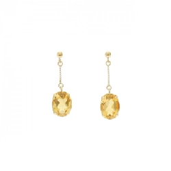 K18YG Citrine Earrings - Hàng hiệu Authentic