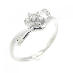 Nhẫn kim cương hoa K18WG 0.10CT