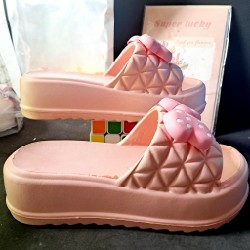 Dép nơ cao 5cm màu hồng phấn size 36-37,màu xanh lá size 38-39,màu xanh biển size 40-41 26555