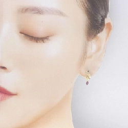 K18YG Bông tai Ruby 0.34CT - Hàng hiệu Chính hãng 874463