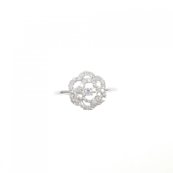 Nhẫn kim cương hoa K18WG 0.03CT - Hàng hiệu Authentic 854024