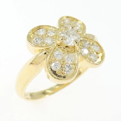 Nhẫn kim cương hoa K18YG 0.50CT
