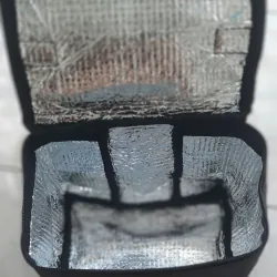 Túi đựng hộp cơm giữ nhiệt lót bạc vải Canvas không thấm nước, đựng bình nước giữ nhiệt 1013473