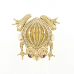 Nhẫn đá màu ếch K18YG/K18WG 666755