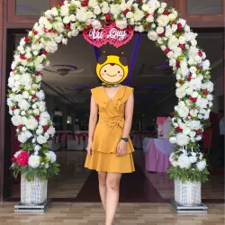 Váy vàng bèo tầng Charmo 778870