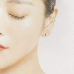 K18YG Bông tai Akoya Pearl 4.5mm một bên - Hàng hiệu Chính hãng 878035