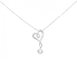 K10WG Dây chuyền hình trái tim Aquamarine - Hàng hiệu Chính hãng