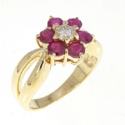 Nhẫn ruby hoa K18YG 0.82CT