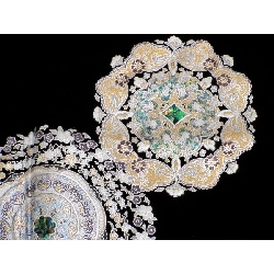 Áo kimono truyền thống với họa tiết bạc và ngọc trai - Hàng hiệu Authentic 883309