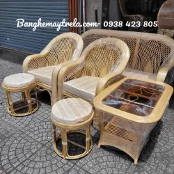 Bàn ghế sofa mây tự nhiên phòng khách hiện đại 697524