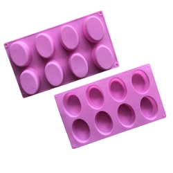 Khuôn silicon làm bánh, rau câu 8 hình Oval - Mã số 1052 336167