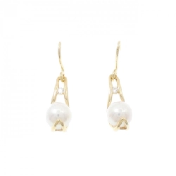 K18YG Bông tai ngọc trai Akoya 7.2mm - Hàng hiệu Chính hãng