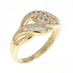 Nhẫn kim cương K18YG 0.24CT