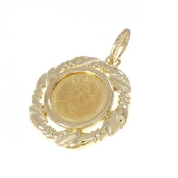 K18YG(枠) Đồng xu mặt dây chuyền - Hàng hiệu Authentic