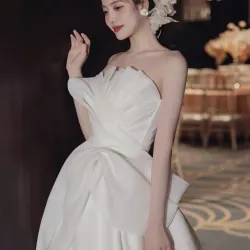 Váy cưới đi bàn cao cấp trễ vai (mặc 1 lần) 791296