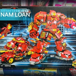 Đồ chơi lắp ráp 2in1 mô hình ô tô và siêu anh hùng Iron man Hero LW 2114 192272