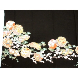 Áo kimono lưu tước với họa tiết vàng và thêu - Hàng hiệu Authentic 877891